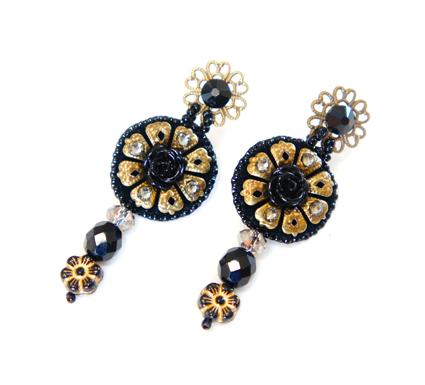 Boucles d'oreilles rosace